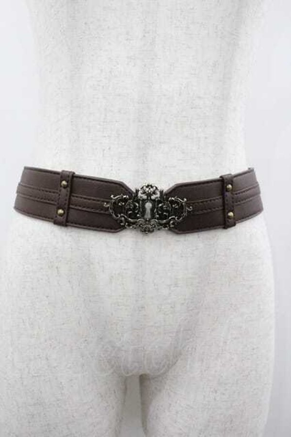 画像1: Kurumi Collaboration / マリンシークレット鍵穴ベルト  ダークブラウン I-26-01-15-096-0-ZA-SA-ZI (1)