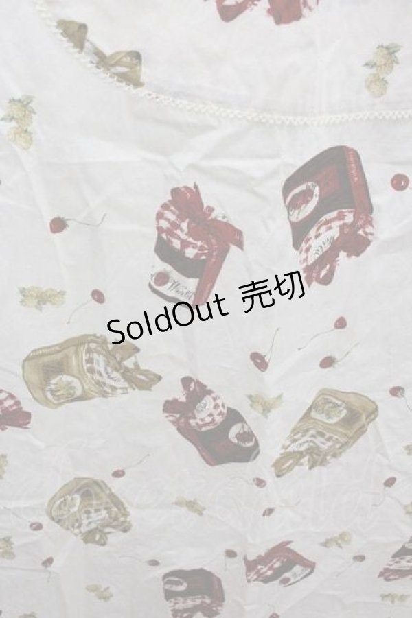 画像3: WONDERFUL WORLD / ジャム柄エプロン&アームカバーセット  アイボリーＸ赤 I-26-01-15-097-LO-ZA-SA-ZI (3)