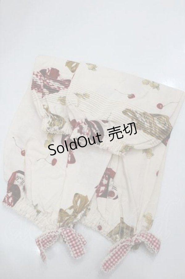 画像4: WONDERFUL WORLD / ジャム柄エプロン&アームカバーセット  アイボリーＸ赤 I-26-01-15-097-LO-ZA-SA-ZI (4)