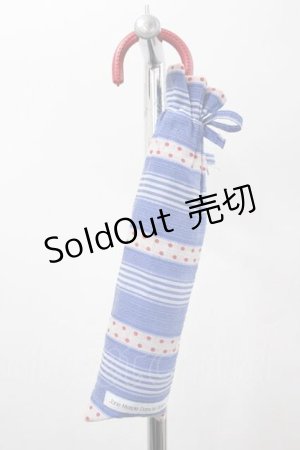 画像: Jane Marple Dans Le Salon / ボーダードット折り畳みアンブレラ  青Ｘ白Ｘ赤 I-26-01-15-101-JM-ZA-SA-ZI