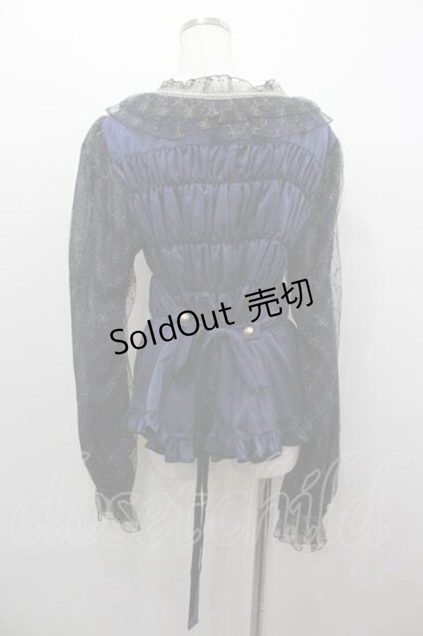 画像2: metamorphose / 【プラスサイズ】Fantasy Starry Sky〜幻想的な星空〜ブラウス 2 ネイビー I-26-01-15-012-ME-BL-SA-ZI (2)