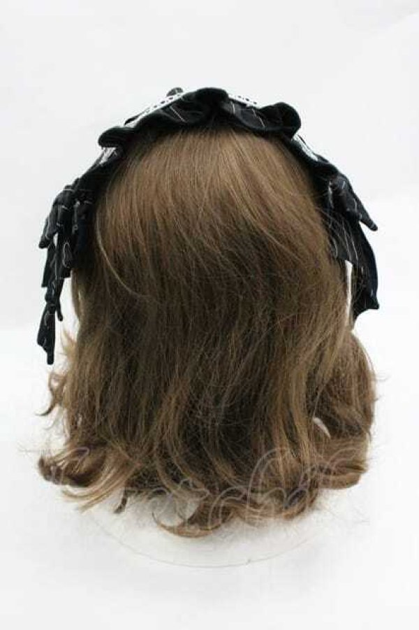 画像3: Chalmiere / ストライプリボンヘッドドレス  ブラック I-26-01-15-109-0-AC-SA-ZI (3)