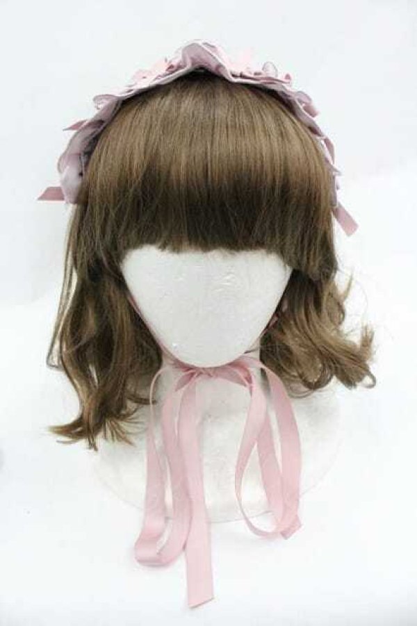 画像2: Chalmiere / フリルロングヘッドドレス  ピンク I-26-01-15-114-0-AC-SA-ZI (2)