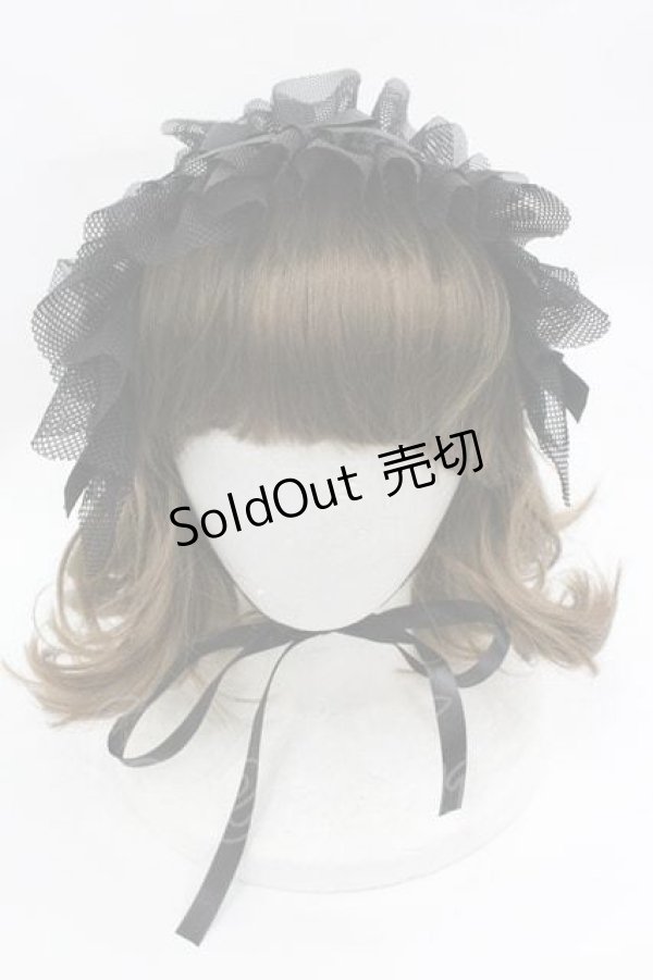 画像2: MARBLE / リボンフリルヘッドドレス  ブラック I-26-01-15-115-GO-AC-SA-ZI (2)