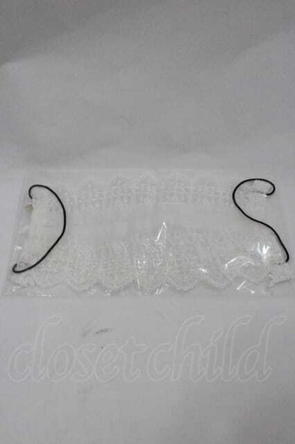 画像2: Moi-meme-Moitie / クロスアーチレースマスク  白 I-26-01-15-120-MO-ZA-TE-ZI (2)