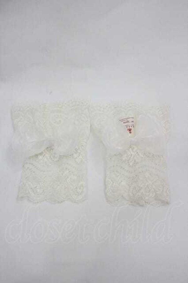 画像1: m petit by misako / リボン付きショートアームカバー  ホワイト I-26-01-15-123-LO-ZA-SA-ZI (1)