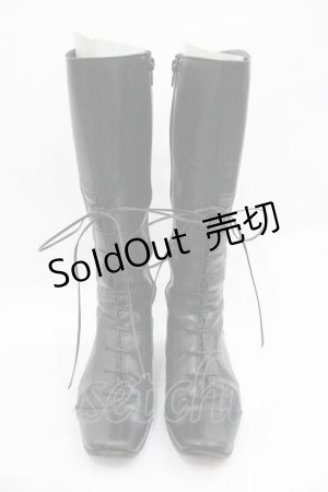 画像: Jane Marple Dans Le Salon / 編み上げレザーブーツ L 黒 I-26-01-15-125-JM-SH-SA-ZI