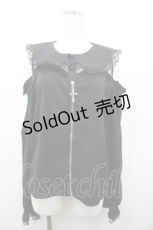 画像: MA*RS / デコルテレースオフショルブラウス  黒 I-26-01-15-014-EL-BL-SA-ZI