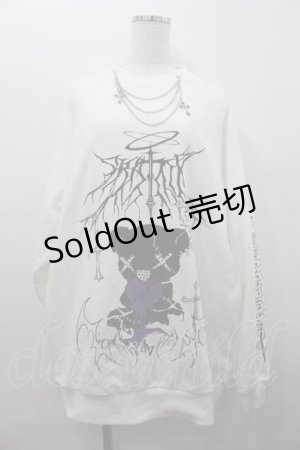 画像: Amilige / Bear who lost loveプリントスウェット  白Ｘ黒Ｘ紫Ｘシルバー I-26-01-15-015-PU-TO-SA-ZI