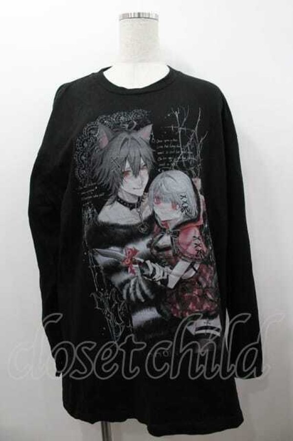 画像1: Amilige / Dreaming DollプリントロングTシャツ  黒 I-26-01-15-016-PU-TO-SA-ZI (1)