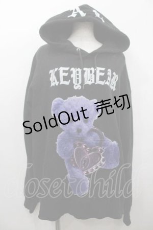 画像: Amilige / くまプリントパーカー  黒Ｘ紫Ｘ白 I-26-01-15-017-PU-TO-SA-ZI