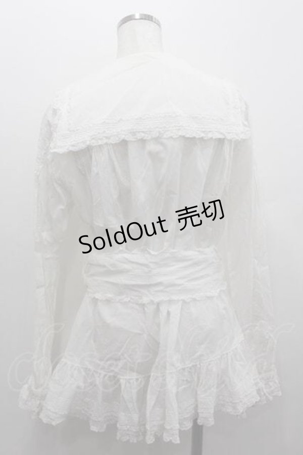 画像2: WONDERFUL WORLD / セーラーオーバーブラウス  ホワイト I-26-01-15-018-LO-BL-SA-ZI (2)