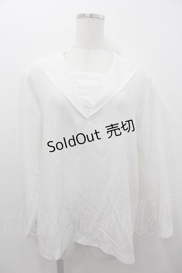 画像1: KANEKO ISAO / セーラー衿ブラウス  白 I-26-01-15-019-EL-BL-SA-ZI (1)