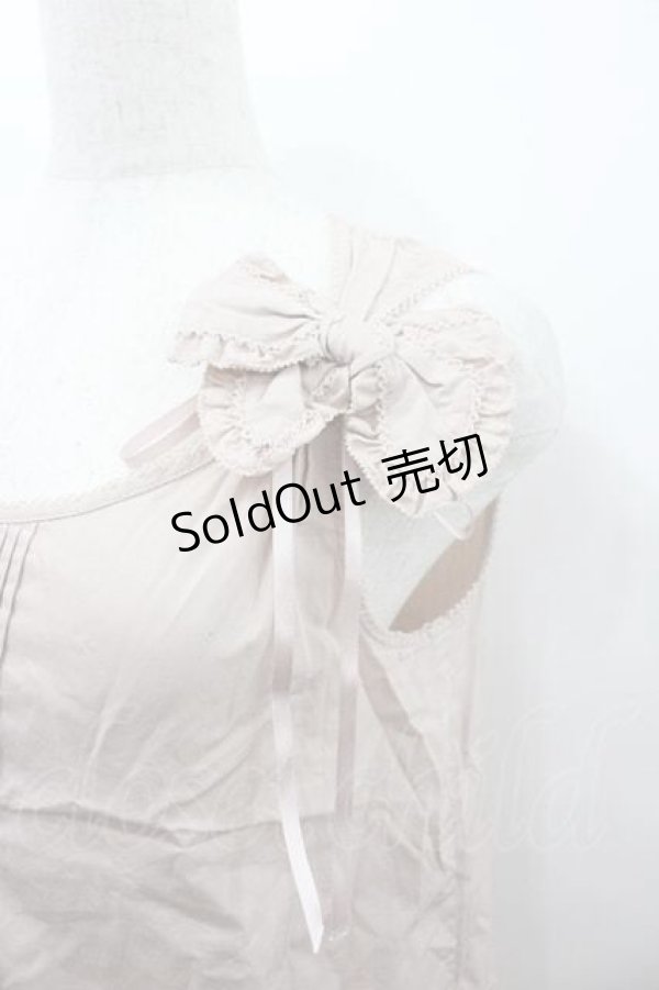 画像3: WONDERFUL WORLD / フロントピンタックリボンノースリーブブラウス  ピンク I-26-01-15-022-LO-BL-SA-ZI (3)