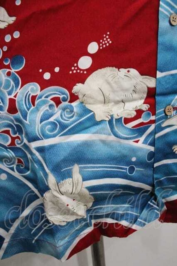 画像3: Karl Helmut / うさぎさん波半袖シャツ  赤Ｘ青 I-26-01-15-026-EL-BL-SA-ZI (3)