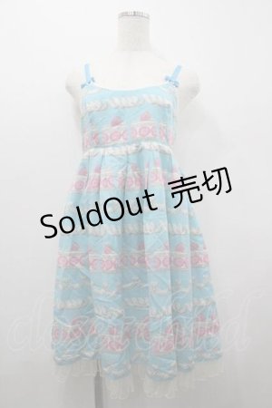 画像: Emily Temple cute / ケーキ＆クリームノースリーブワンピース  サックス I-26-01-15-032-ET-OP-SA-ZI