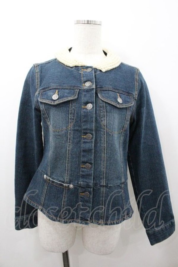 画像1: PINK HOUSE / パール襟付きGジャン  ブルー I-26-01-18-043-LO-JA-SA-ZI (1)