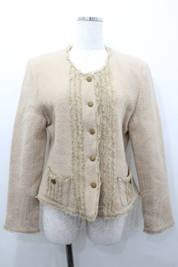 画像1: WONDERFUL WORLD / チュールフリルノーカラージャケット  ベージュ I-26-01-18-046-LO-JA-SA-ZI (1)