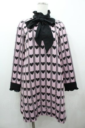 画像: MILK / ハートレジメンタルワンピース  ピンクＸ黒 I-26-01-18-052-ML-OP-SA-ZI