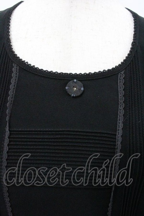 画像3: PINK HOUSE / 半袖プリーツワンピース  ブラック I-26-01-18-054-LO-OP-SA-ZI (3)