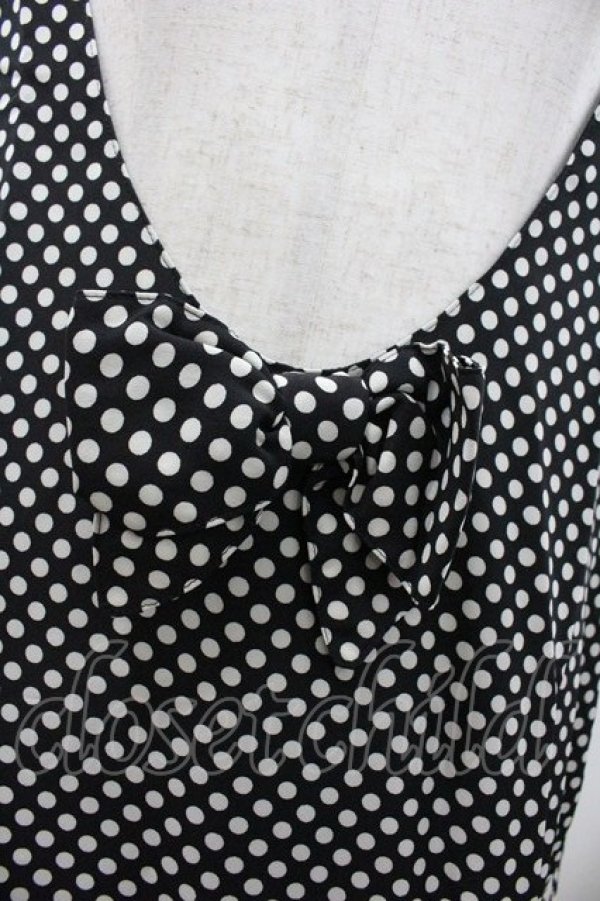 画像3: PINK HOUSE / リボンドットジャンパースカート  黒Ｘ白 I-26-01-18-058-LO-OP-SA-ZI (3)