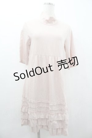 画像: PINK HOUSE / 裾ピコフリル半袖ハイネックチュニックカットソー  ピンク I-26-01-18-062-LO-TO-SA-ZS