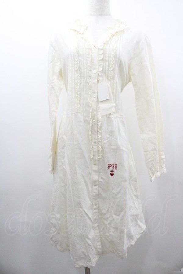 画像1: PINK HOUSE / フリルロングシャツワンピース  キナリ I-26-01-18-063-LO-OP-SA-ZI (1)