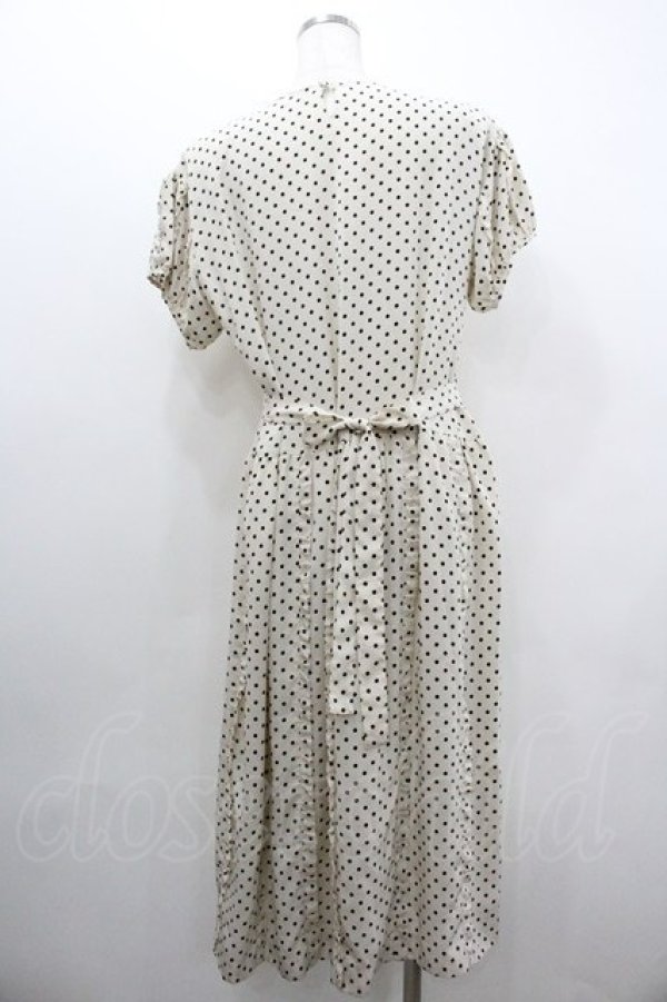 画像2: PINK HOUSE / ドット&リボン半袖ワンピース  白Ｘ黒 I-26-01-18-065-LO-OP-SA-ZI (2)