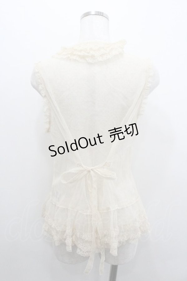 画像2: PINK HOUSE / ドットチュール&レースノースリーブブラウス  キナリ I-26-01-18-001-LO-BL-SA-ZI (2)