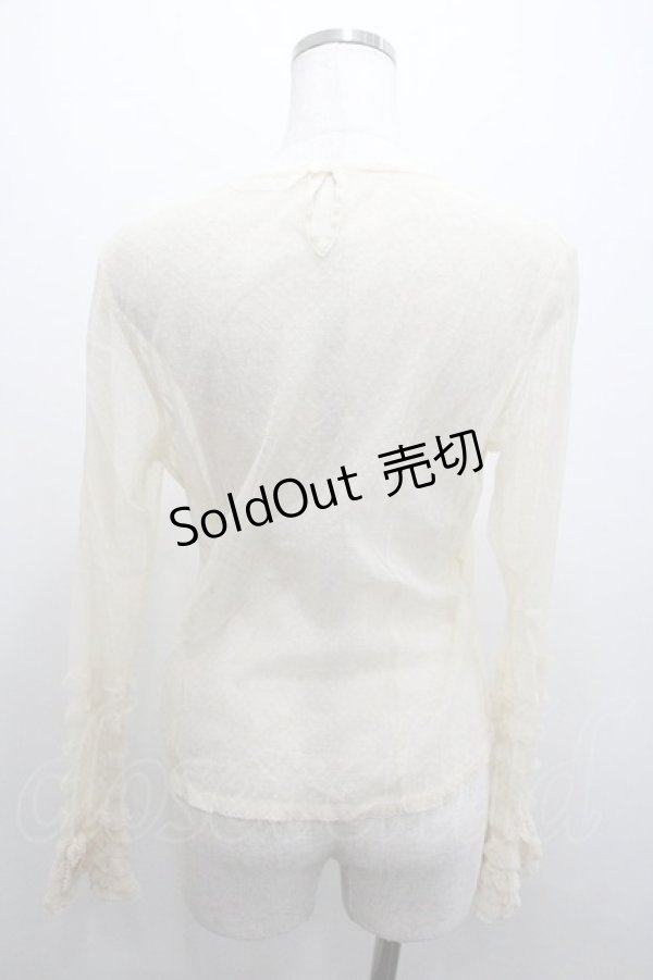 画像2: PINK HOUSE / チュール袖フリルトップス  キナリ I-26-01-18-010-LO-TO-SA-ZI (2)