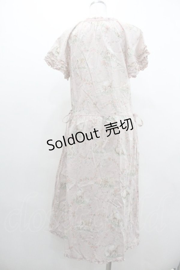 画像2: PINK HOUSE / ひつじプリントミディワンピース  ピンク I-26-01-18-067-LO-OP-SA-ZS (2)