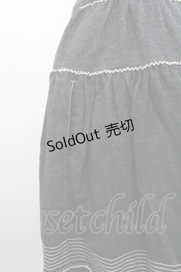 画像3: PINK HOUSE / PH刺繍デニムスカート  ブラック I-26-01-18-069-LO-SK-SA-ZI (3)