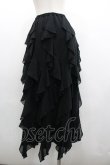 画像2: PINK HOUSE / 斜めフリルスカート  ブラック I-26-01-18-072-LO-SK-SA-ZI (2)