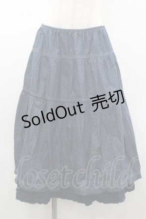 画像: PINK HOUSE / 裾フリルプリント段スカート  ブルー I-26-01-18-073-LO-SK-SA-ZS