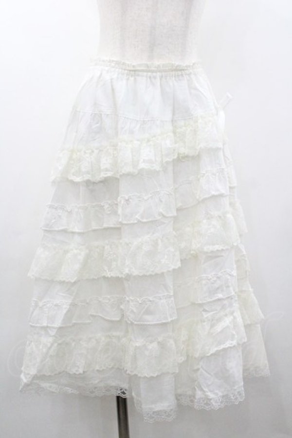 画像1: PINK HOUSE / フリルレーススカート  白 I-26-01-18-076-LO-SK-SA-ZI (1)