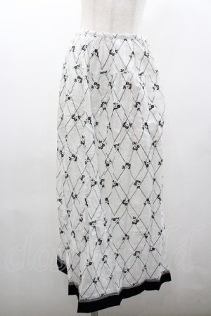 画像: KETTY / スカート  格子フラワー刺繍 I-26-01-18-082-EL-SK-SA-ZI