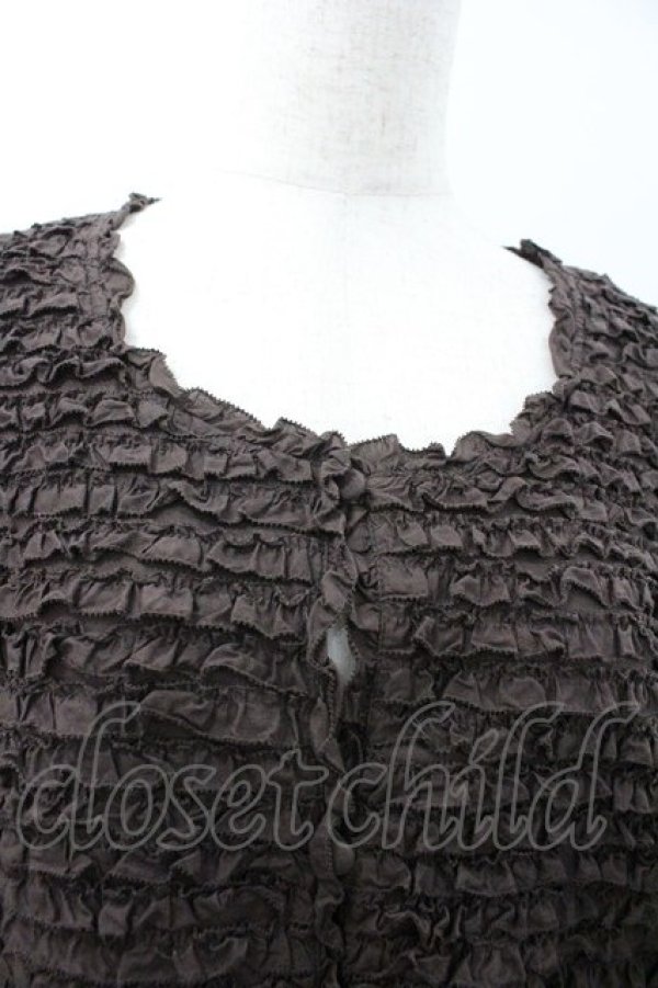 画像3: PINK HOUSE / ピコフリルカーディガン  ブラウン I-26-01-18-012-LO-TO-SA-ZI (3)