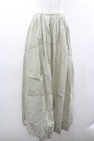 画像: KETTY / スカート  裾刺繍グリーン I-26-01-18-086-EL-SK-SA-ZI