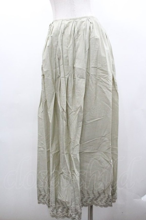 画像2: KETTY / スカート  裾刺繍グリーン I-26-01-18-086-EL-SK-SA-ZI (2)