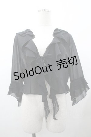 画像: PINK HOUSE / シアーフリルボレロ  ブラック I-26-01-18-013-LO-TO-SA-ZI