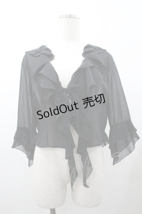 画像1: PINK HOUSE / シアーフリルボレロ  ブラック I-26-01-18-013-LO-TO-SA-ZI (1)