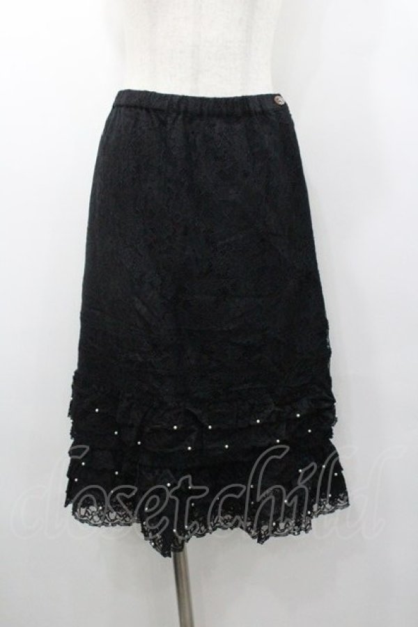 画像1: INGEBORG / レーススカート  黒 I-26-01-18-089-0-SK-SA-ZI (1)
