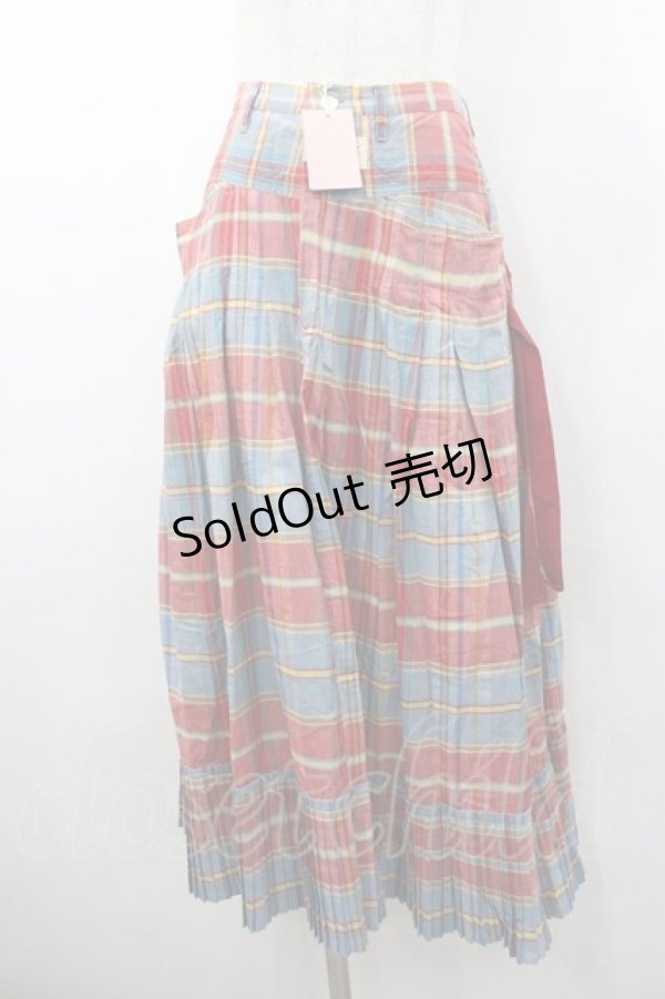 画像1: PINK HOUSE / チェックプリーツスカート  赤Ｘ青チェック I-26-01-18-090-LO-SK-SA-ZI (1)