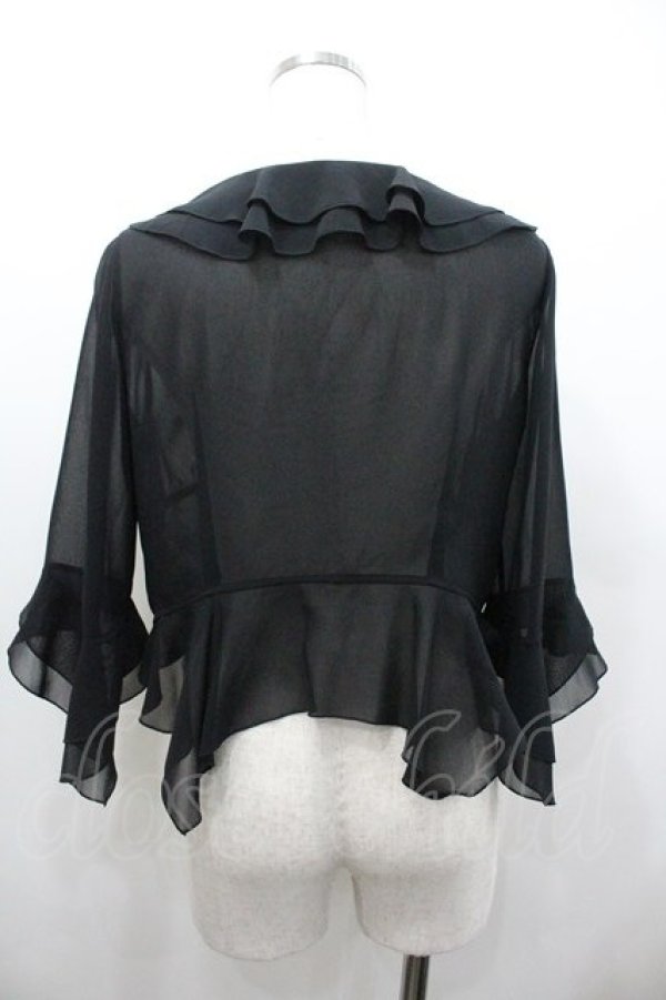 画像2: PINK HOUSE / シアーフリルボレロ  ブラック I-26-01-18-013-LO-TO-SA-ZI (2)