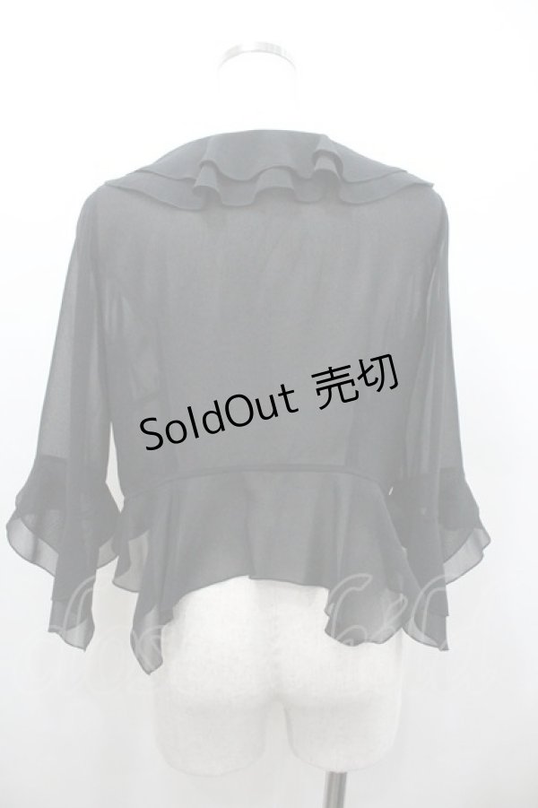 画像2: PINK HOUSE / シアーフリルボレロ  ブラック I-26-01-18-013-LO-TO-SA-ZI (2)