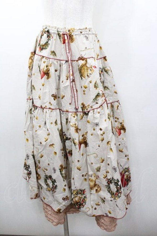 画像1: PINK HOUSE / ウィンターフォレストトリートプリントスカート  ピンク I-26-01-18-095-LO-SK-SA-ZI (1)