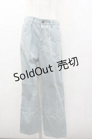 画像: PINK HOUSE / 縦ロゴプリントパンツ  サックス I-26-01-18-096-LO-JA-SA-ZS