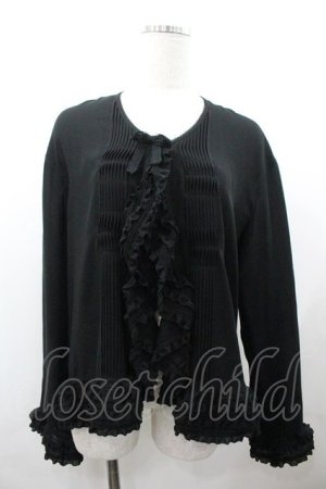 画像: KANEKO ISAO / ピコフリルオーバーブラウス  ブラック I-26-01-18-014-EL-BL-SA-ZI