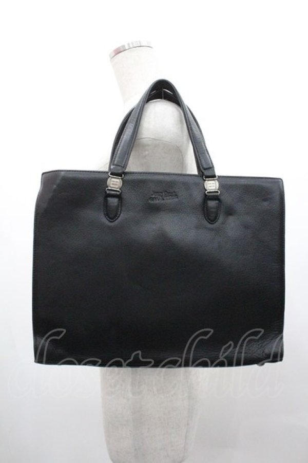 画像1: Jean Paul GAULTIER / ロゴ型押しレザーバッグ  黒 I-26-01-18-107-GO-BG-SA-ZI (1)