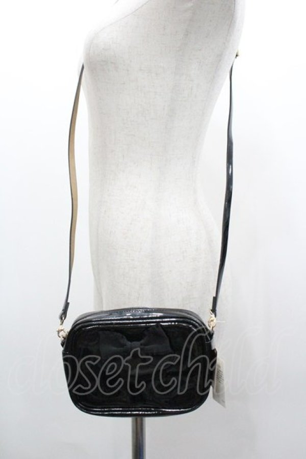 画像1: PINK HOUSE / リボン付きポシェット  ブラック I-26-01-18-110-LO-BG-SA-ZI (1)